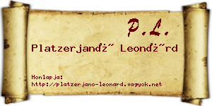 Platzerjanó Leonárd névjegykártya